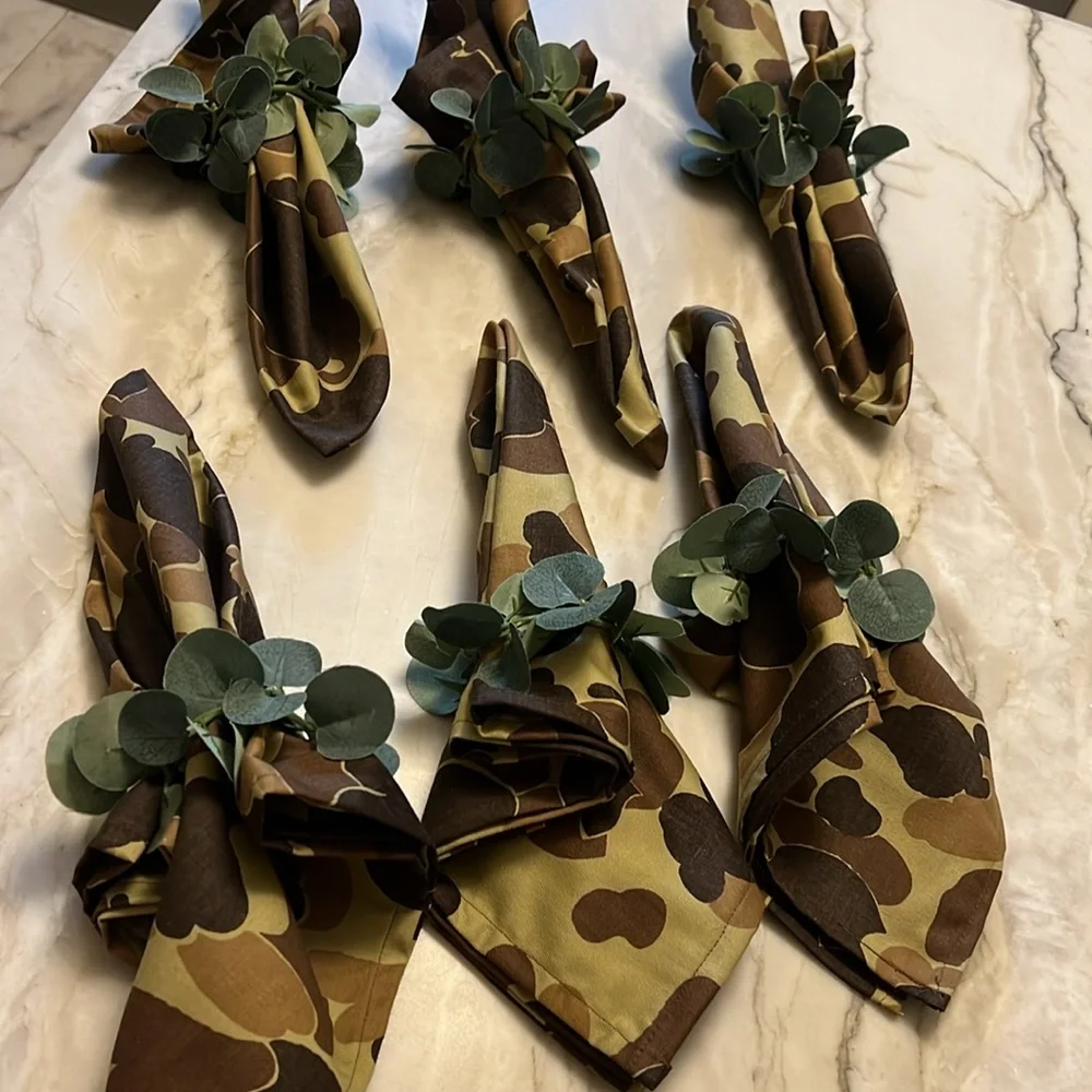 Camo Napkins, Handmade Cloth Napkins, Set of 6, NEW, Hand Made!